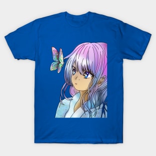 Beautiful druid elf girl with a butterfly T-Shirt